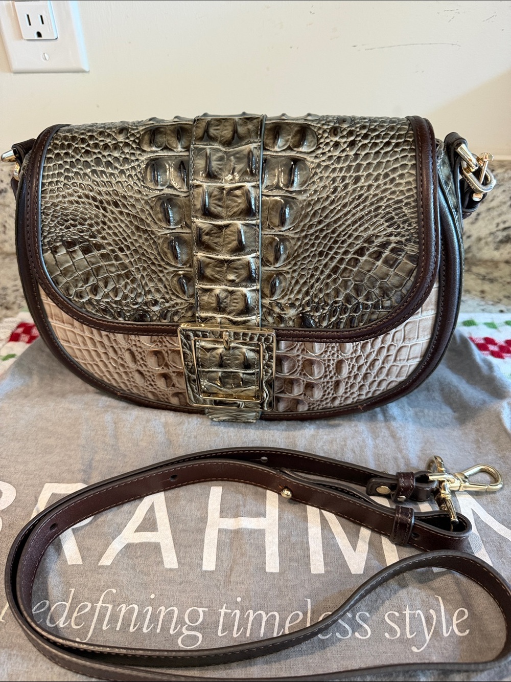 Brahmin Cynthia Silver Lining Windermere Crossbody Bag